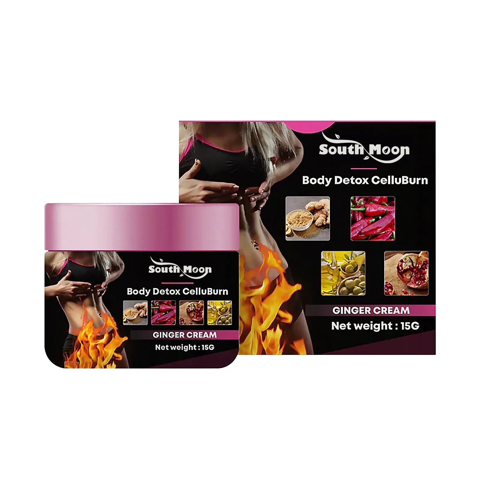 15g pot of ginger body thigh slimming shaping tightening cream.