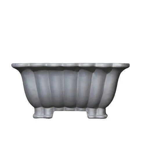 Square purple sand ceramic bonsai pot with 37cm diameter for desktop plant display