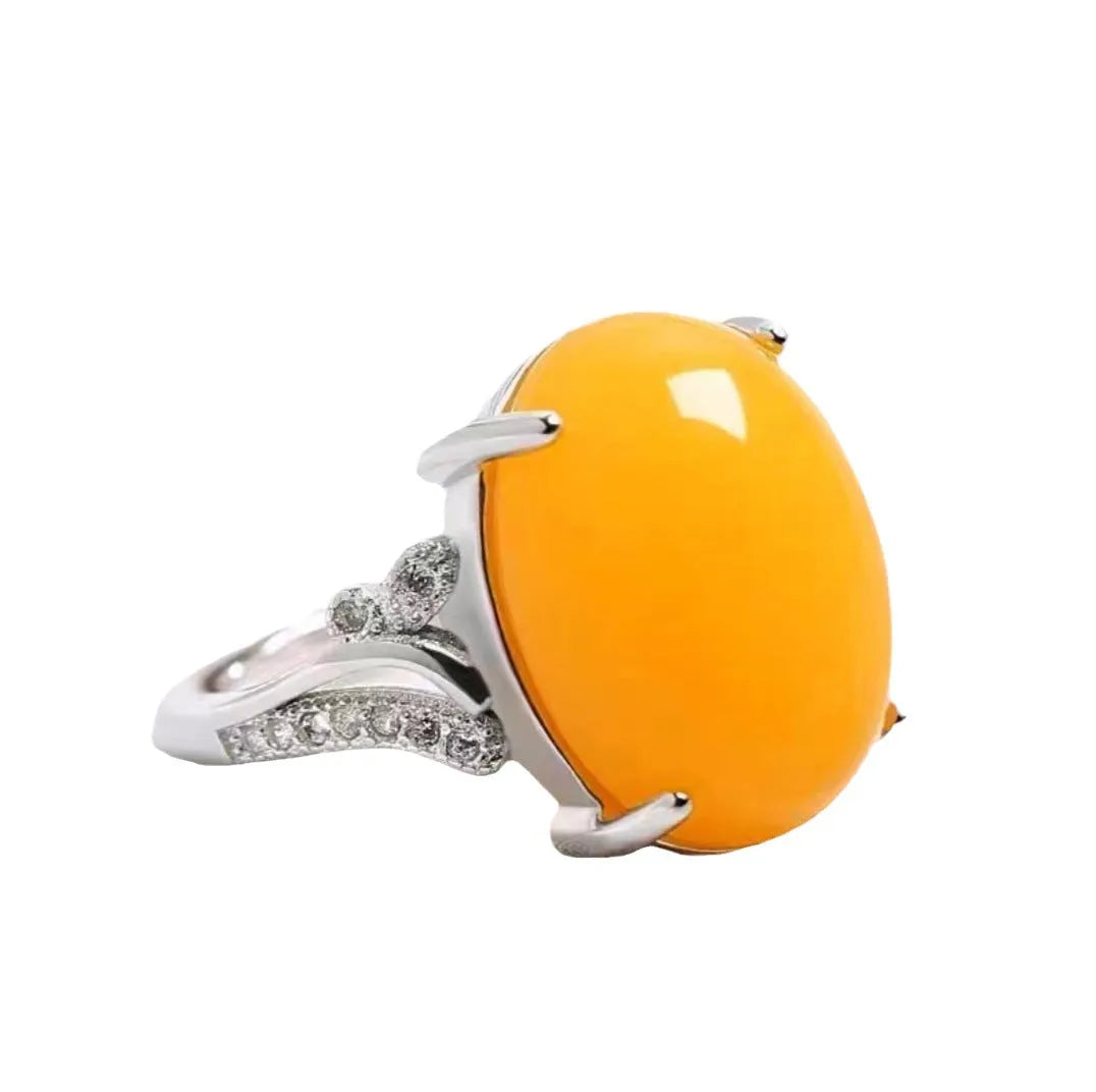 Adjustable natural sapphire ring with geometric ethnic design in alloy with five colour choices
