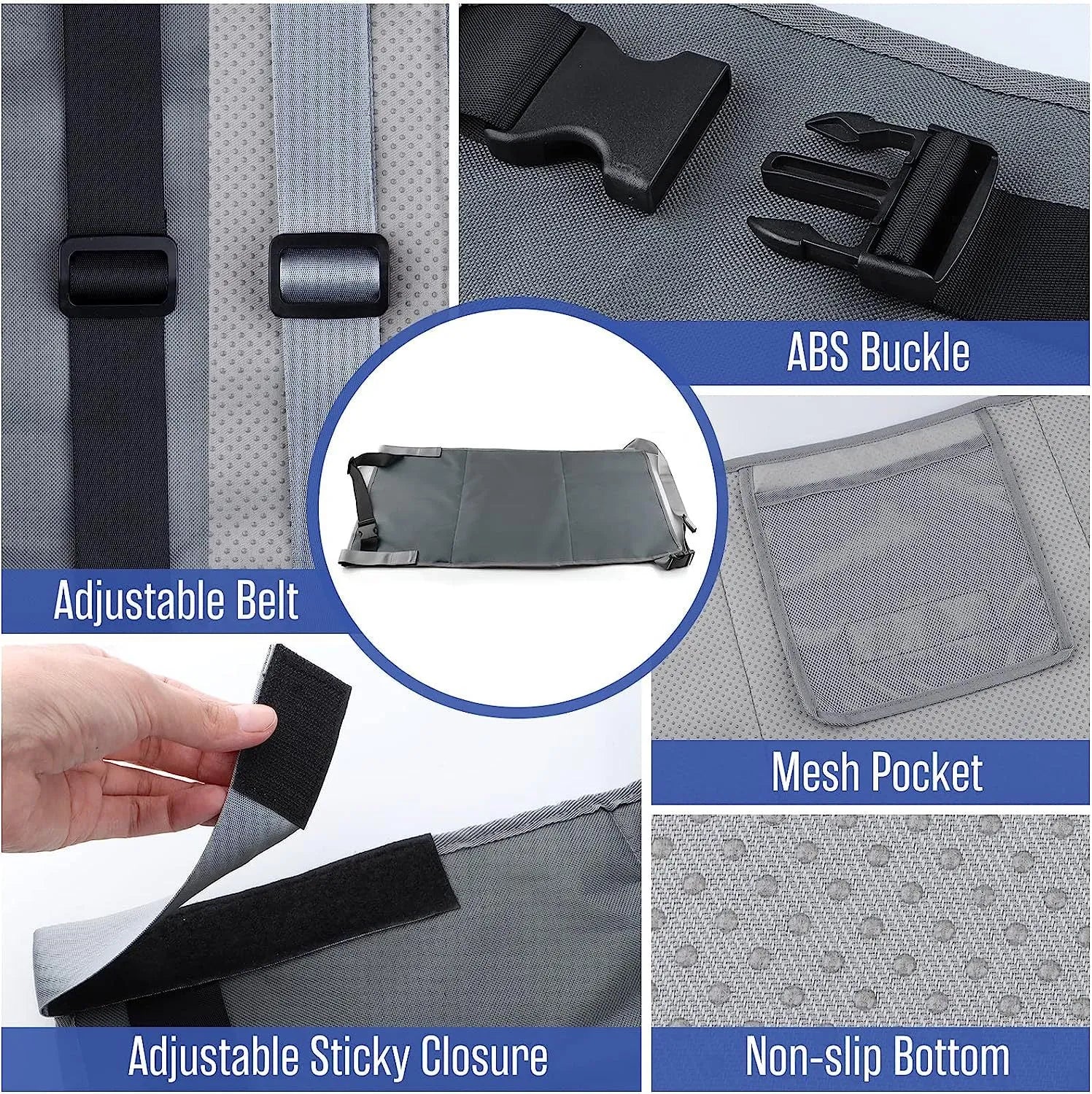Portable children's aircraft pedal seat extender in nylon with drawstring pocket