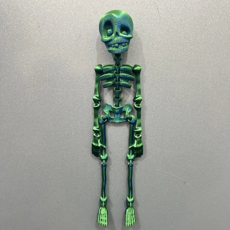 3D printed Halloween skull refrigerator magnet in multiple colour options showing 18cm height dimension