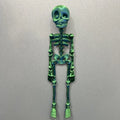 3D printed Halloween skull refrigerator magnet in multiple colour options showing 18cm height dimension