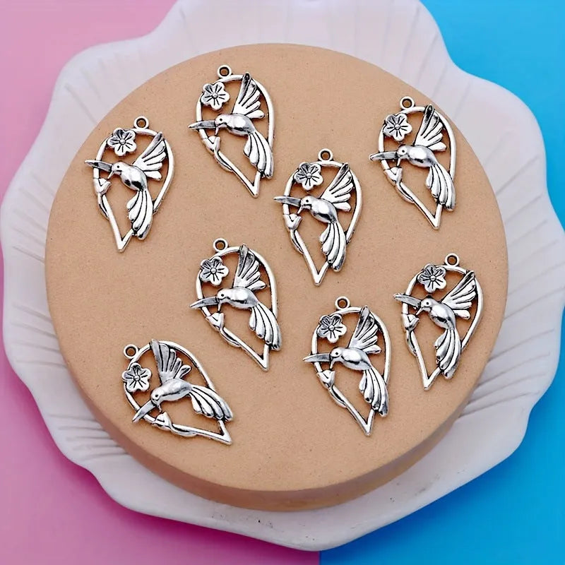 Alloy magpie pendant charm with electroplated P234 colour finish for DIY jewellery