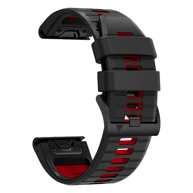 Two-tone quick release silicone watch strap for Garmin Fenix smartwatch