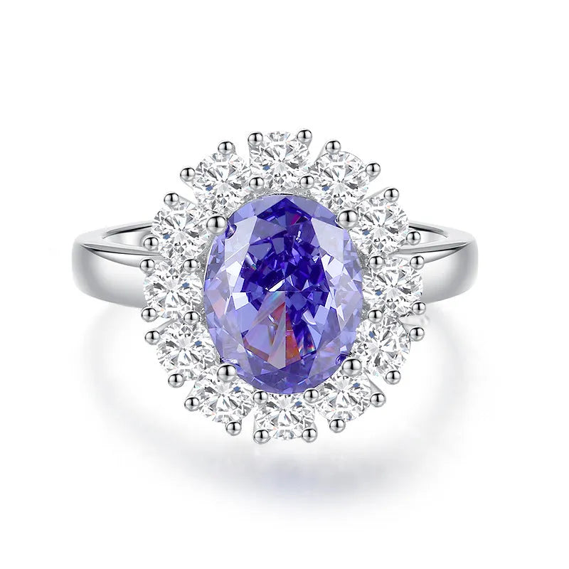 Heart-shaped sterling silver ring with a faceted ice flower cut zircon stone in a tan sang colour.