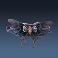 Purple butterfly rhinestone collar with temperature change design and alloy pendant on regular chain
