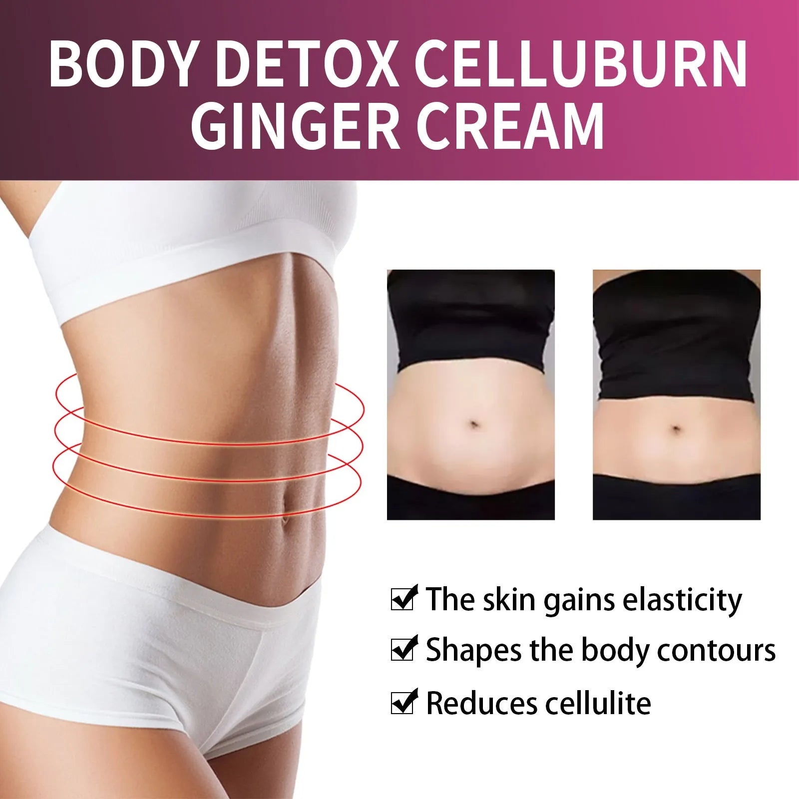15g pot of ginger body thigh slimming shaping tightening cream.