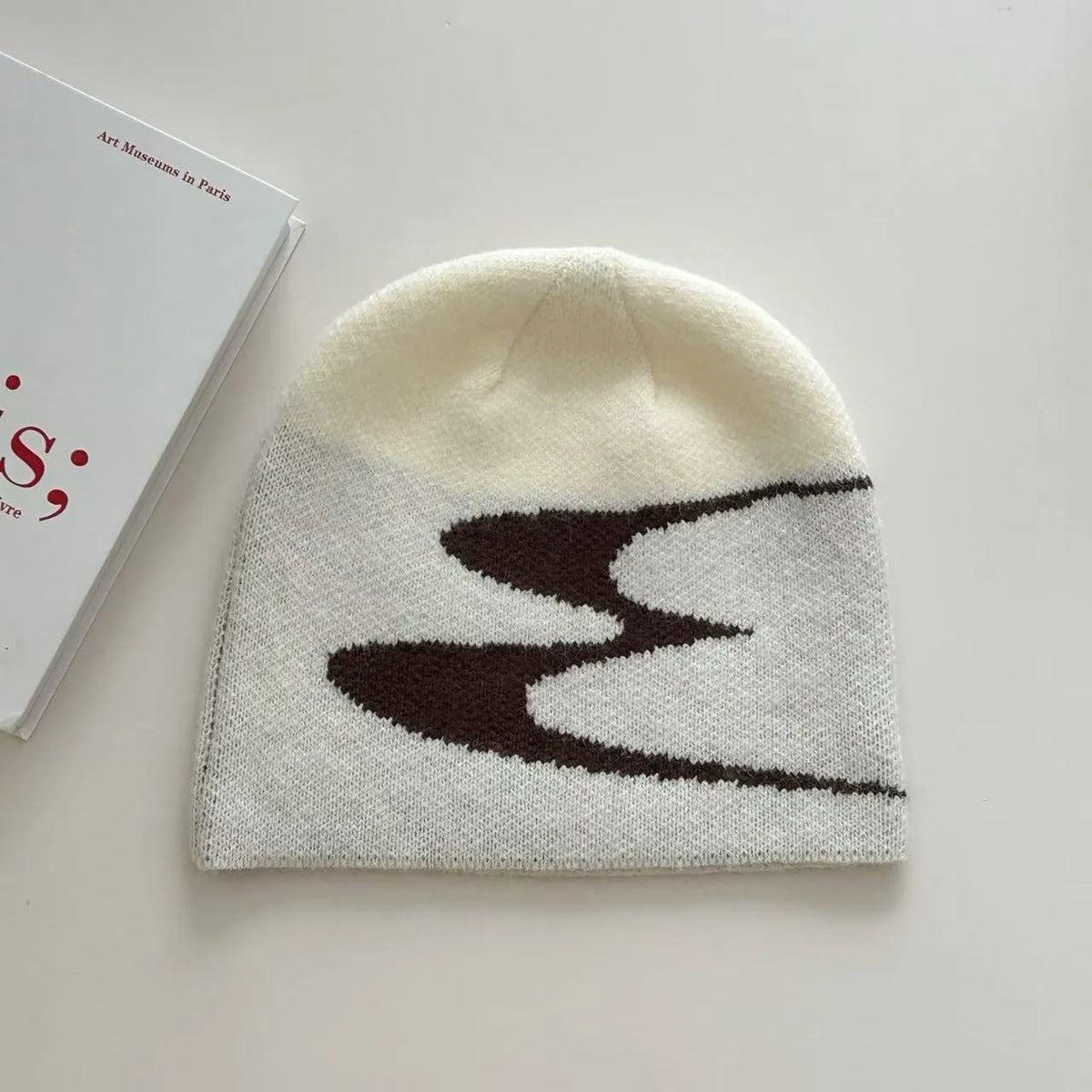 Medium acrylic fibre knitted beanie hat in black grey or white for autumn winter spring seasons