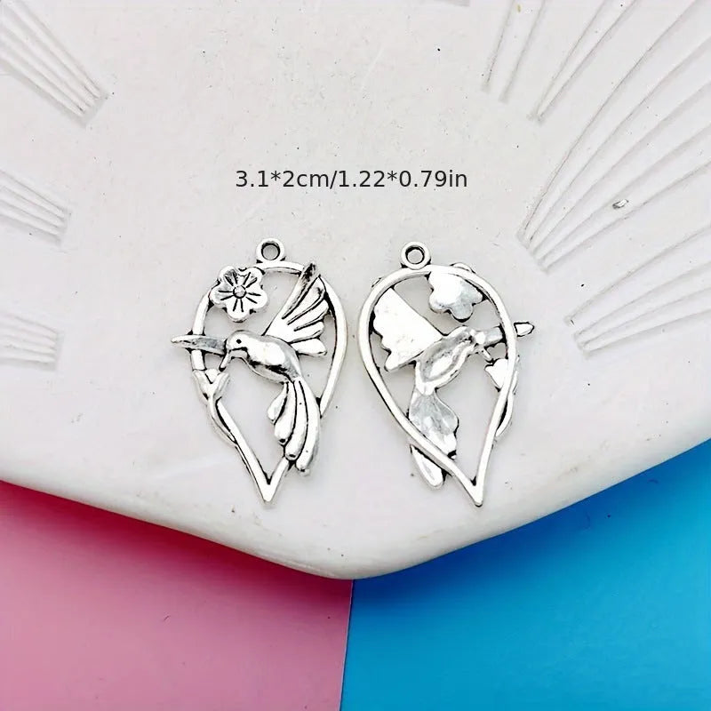 Alloy magpie pendant charm with electroplated P234 colour finish for DIY jewellery