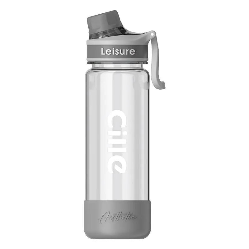 Heat-resistant plastic straw cup in grey, green or pink colours with 520ml, 780ml or 1000ml capacity options