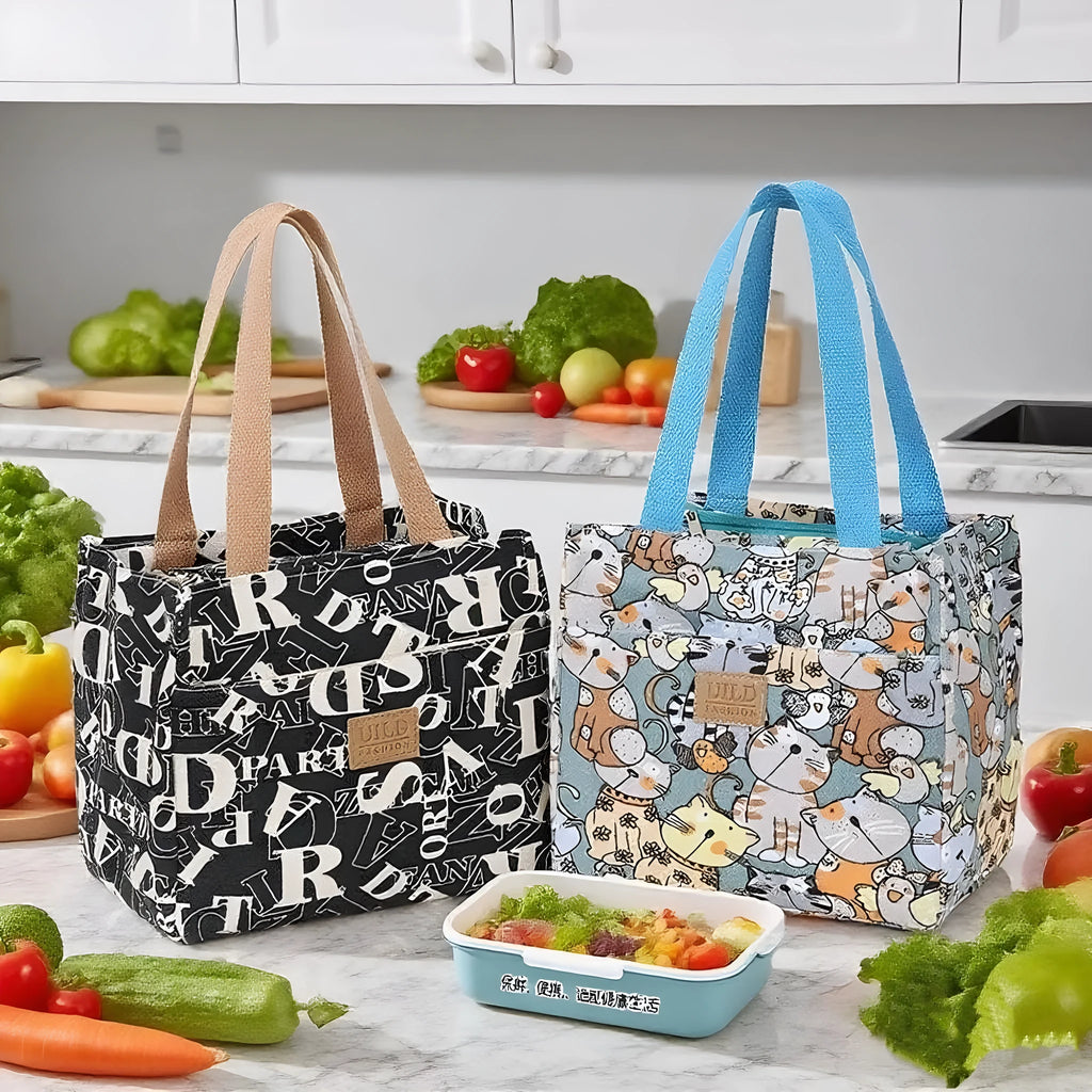 Women's printed canvas tote bag with aluminium frame in multiple design options