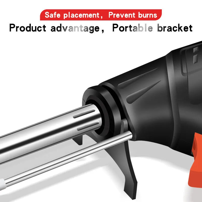 Black H5 style soldering gun with light, part of 5-piece alloy soldering tool kit
