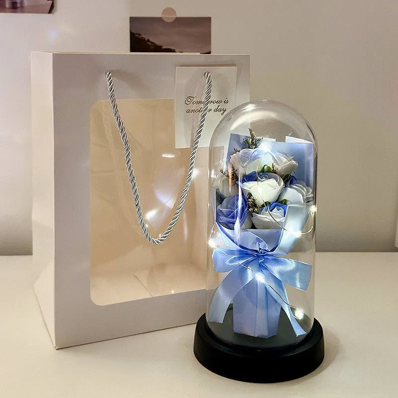 Bionic bouquet artificial flower gift in tote bag with eight colour options