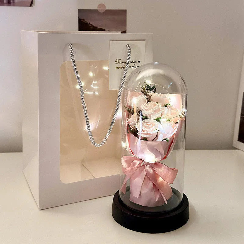 Bionic bouquet artificial flower gift in tote bag with eight colour options