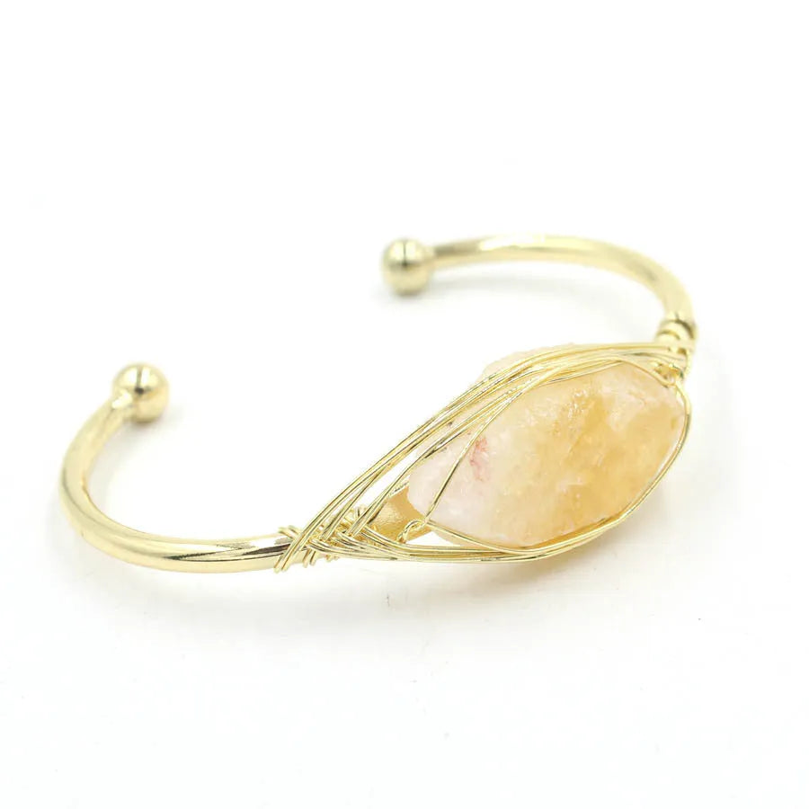 Natural raw gemstone bracelet with 8mm beads in multiple colour options on wrist