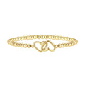 Adjustable stainless steel beaded bracelet for women in a simple geometric style with round beads.