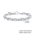 Men's stainless steel thick geometric chain bracelet with handmade construction