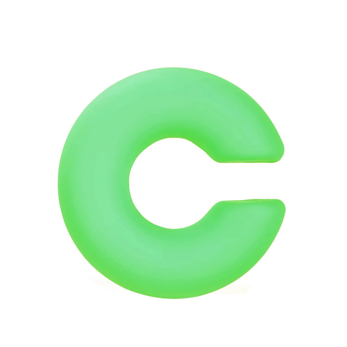 Geometric C-shaped matte clip-on earrings in multiple candy colours on a white background.