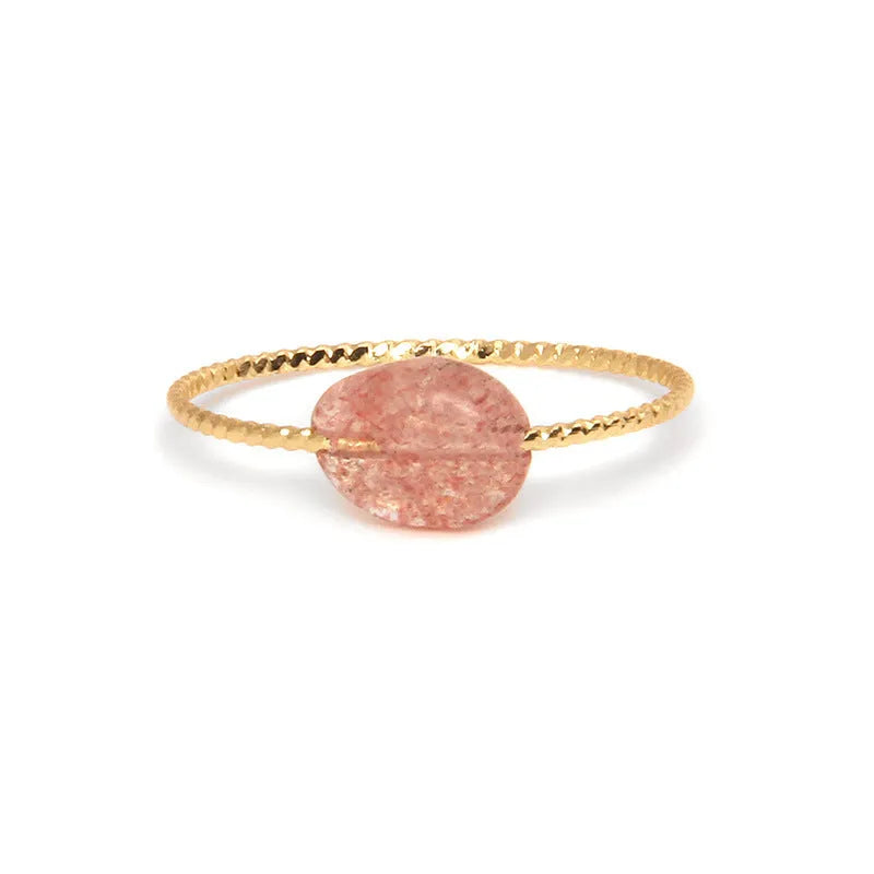 Original design geometric agate women's ring showing coloured stone in structured setting