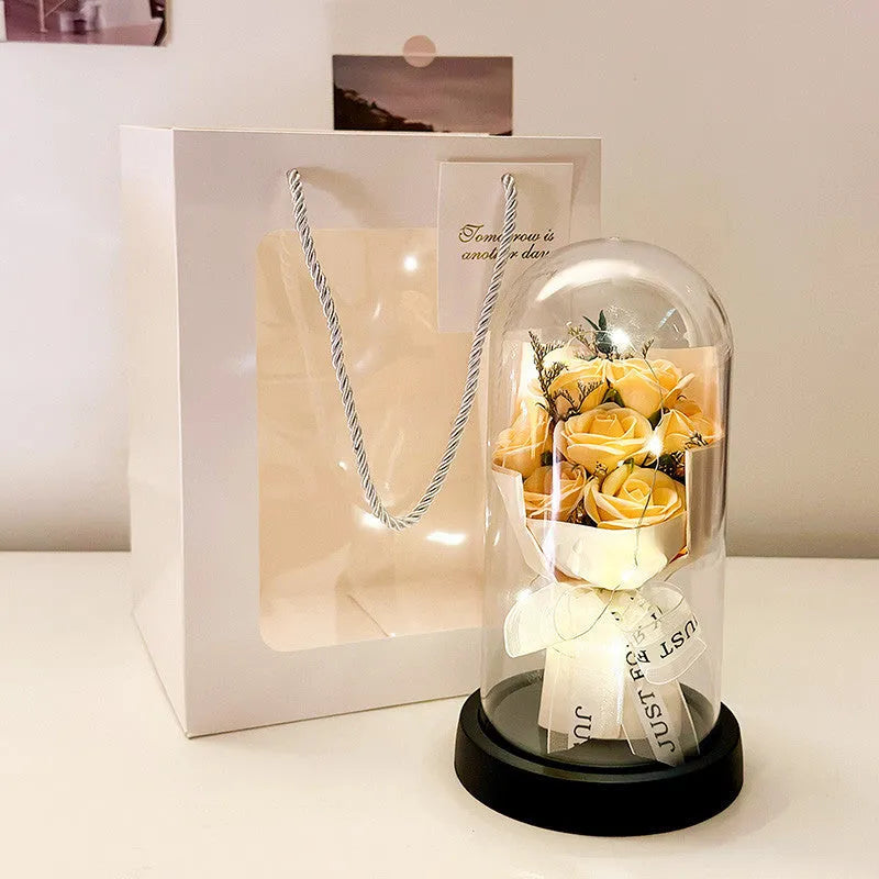 Bionic bouquet artificial flower gift in tote bag with eight colour options