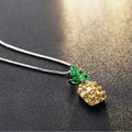 Korean fashion silver plated necklace with pineapple diamond pendant and geometric charm design on adjustable chain