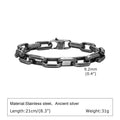 Square chain link men's bracelet in titanium steel with electroplated finish