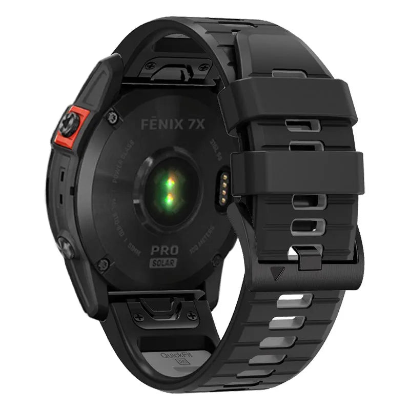 Two-tone quick release silicone watch strap for Garmin Fenix smartwatch