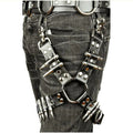 Black PU leather leggings with form-fitting cut on a model.