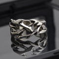 Copper geometric floral ring with thorn design and adjustable opening for men and women