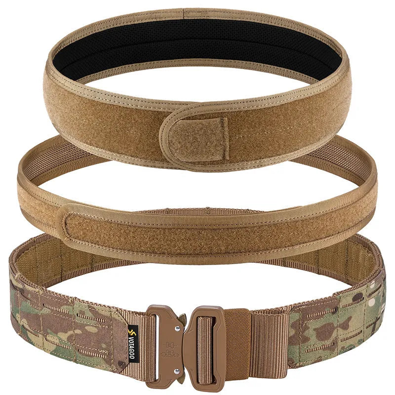 2-inch thick tactical waist belt with quick-release alloy buckle in CP camouflage colour
