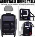 Black Oxford cloth buggy storage bag hanging from car seat back