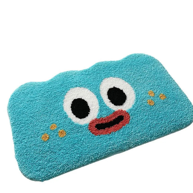 Cartoon cloud patterned bathroom mat in five colours with cashmere-like polyester fibre texture