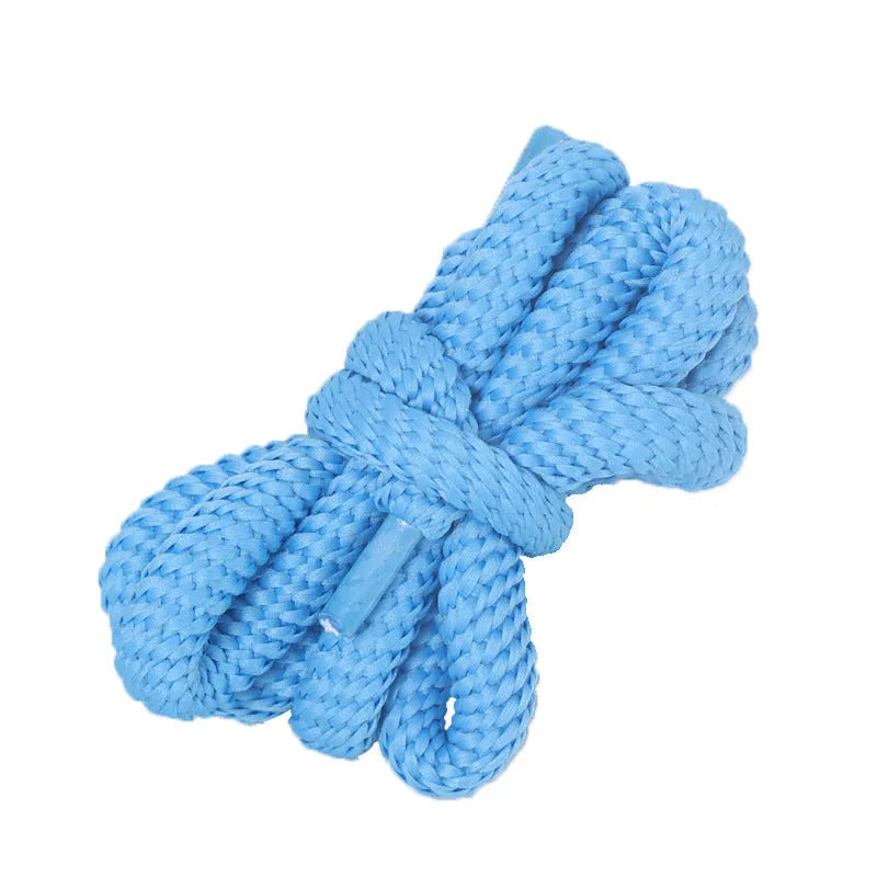A pair of oval, round cross-section shoelaces in a chosen colour, showing the 1.0cm width.