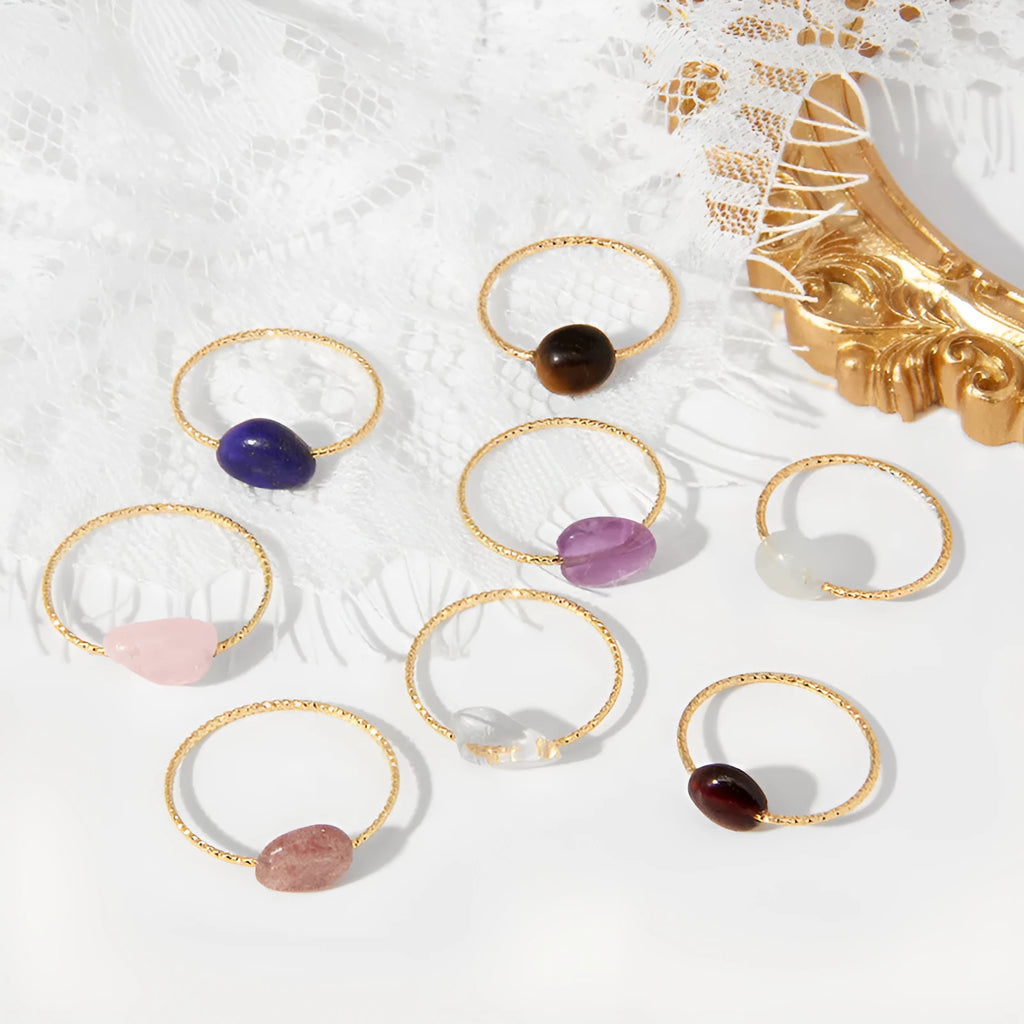 Original design geometric agate women's ring showing coloured stone in structured setting