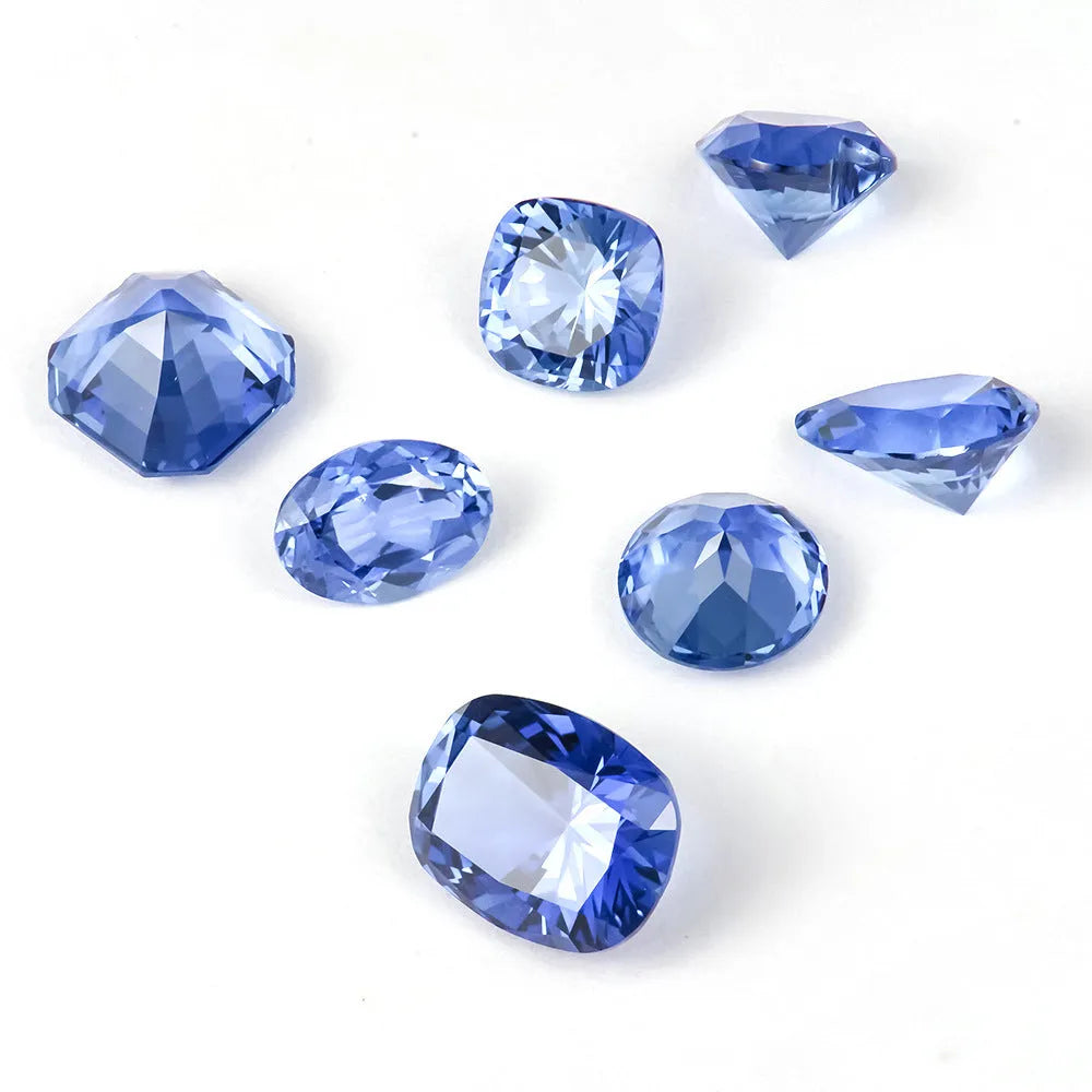 Royal blue heart-shaped tiara jewellery setting with cultivated gemstone options