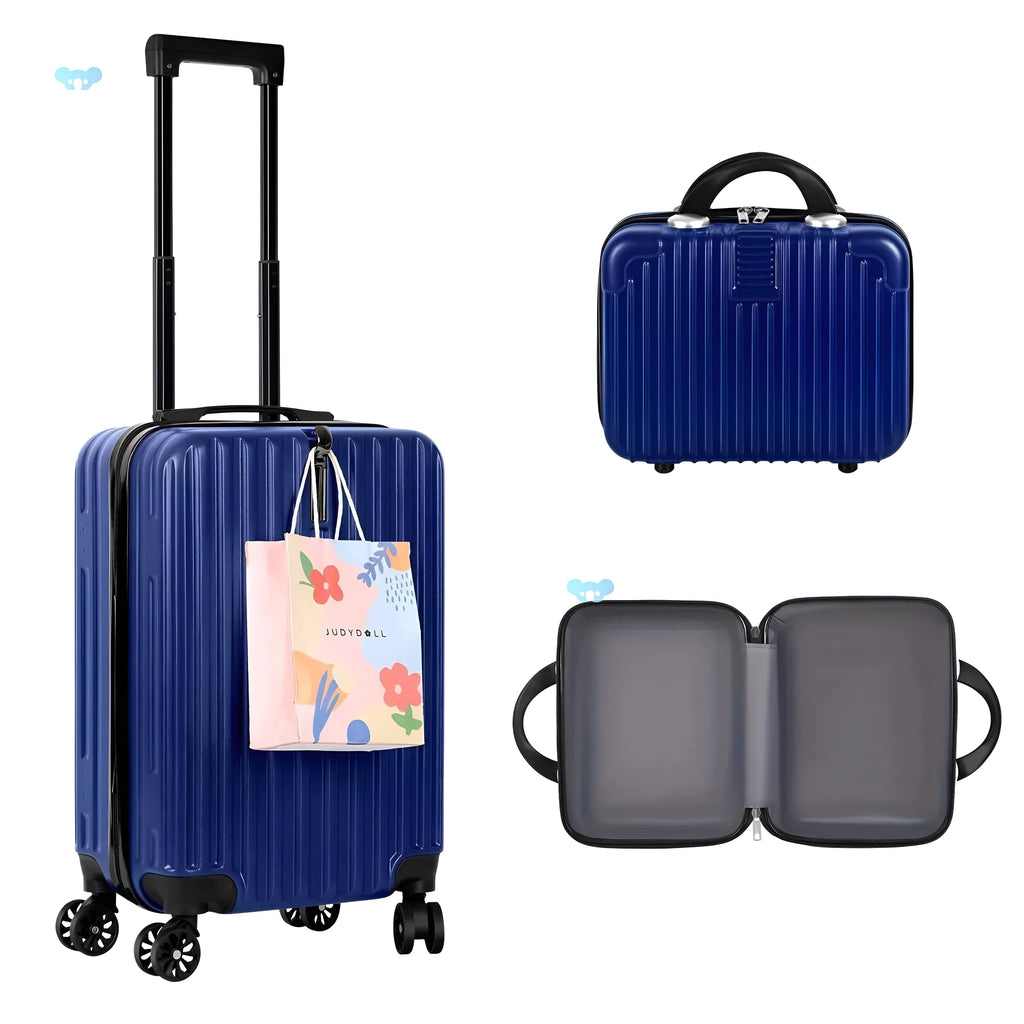 Aluminium alloy luggage set with 14 inch and 20 inch trunks and towel for men's travel