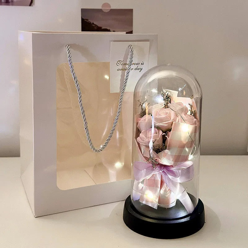Bionic bouquet artificial flower gift in tote bag with eight colour options