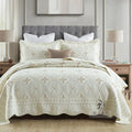 European-style embroidered cotton bed cover set with two pillowcases for 1.8m beds