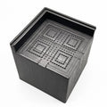 Four black plastic furniture riser mats for increasing bed and sofa height