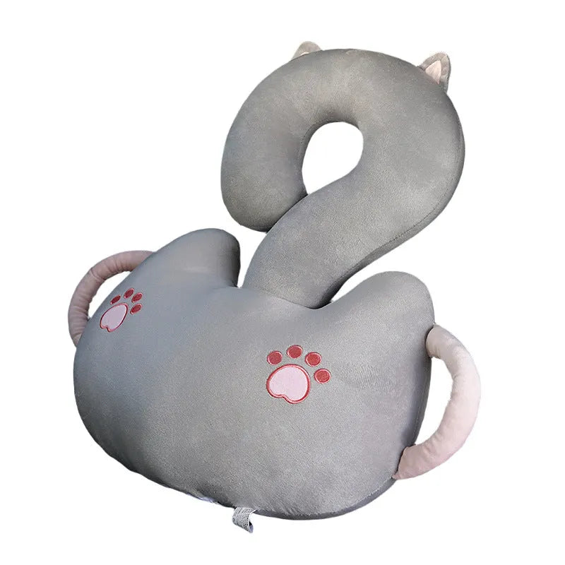 Square cartoon animal car cushion pillow with question mark design measuring 65cm