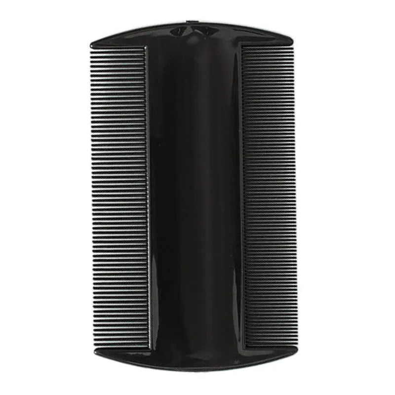 A double-edged fine-toothed plastic comb for flea and lice removal, shown in colour options.