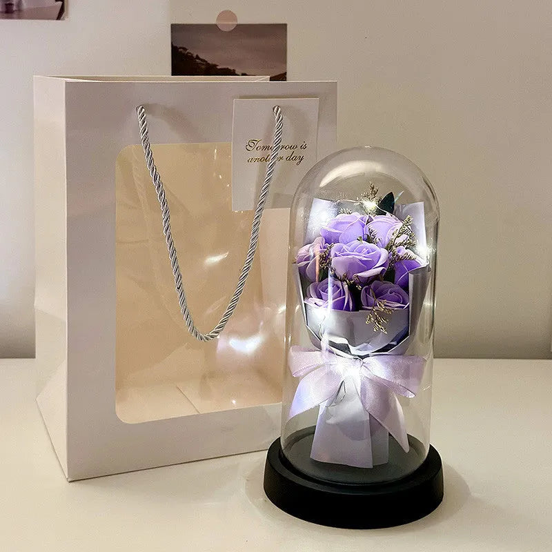 Bionic bouquet artificial flower gift in tote bag with eight colour options