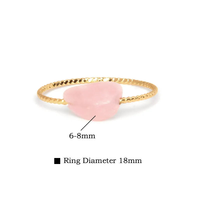 Original design geometric agate women's ring showing coloured stone in structured setting