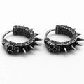 Geometric black alloy motorcycle earrings for punk fashion