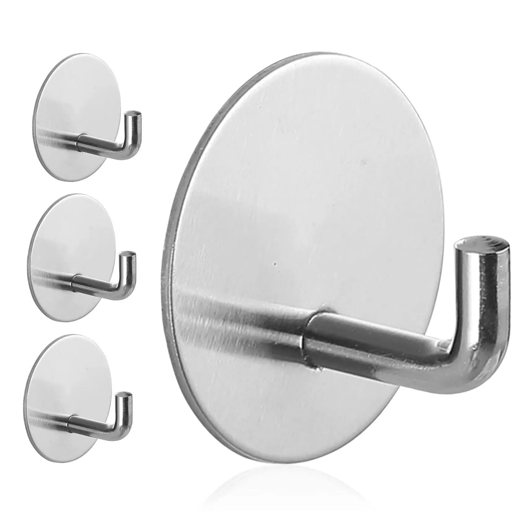 Black and polished stainless steel self-adhesive hook for 3kg load