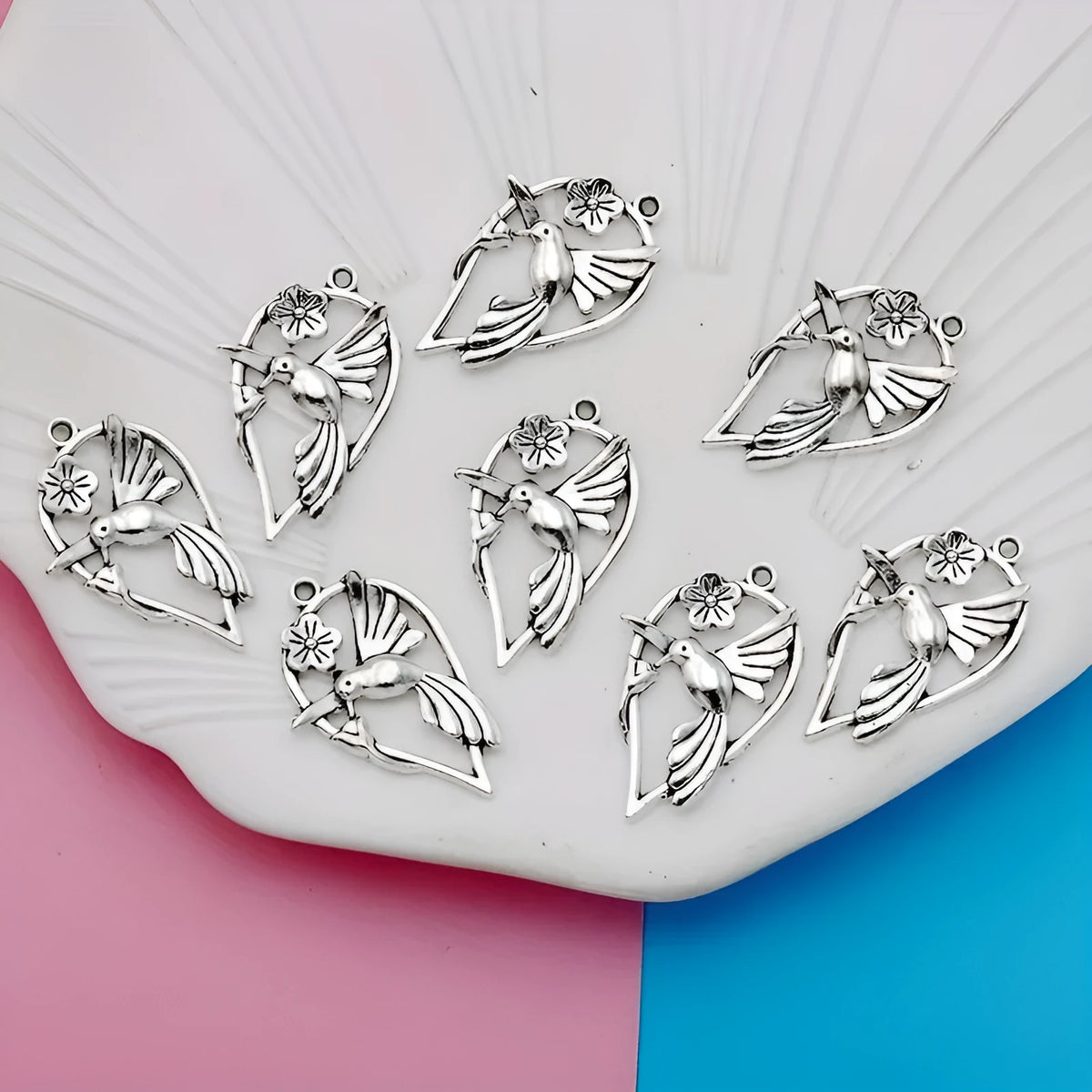 Alloy magpie pendant charm with electroplated P234 colour finish for DIY jewellery