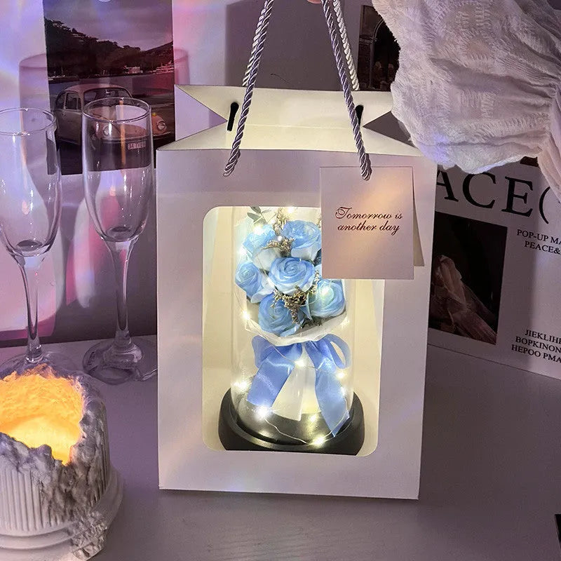 Bionic bouquet artificial flower gift in tote bag with eight colour options