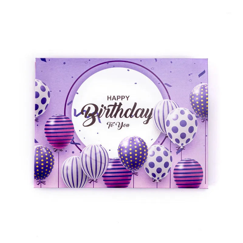 Light Music Blowing 3D cake greeting card with Chinese ink style and pop-up design