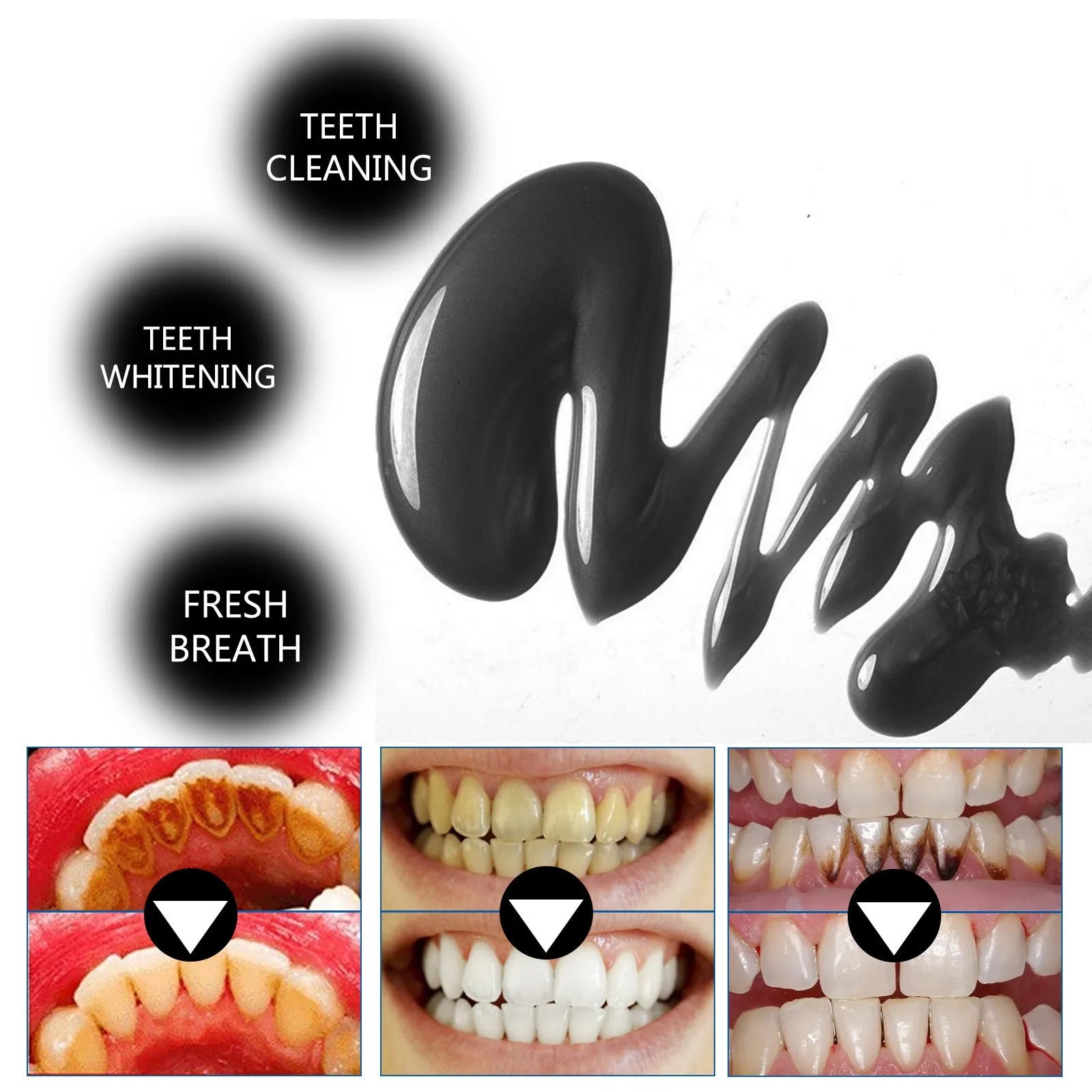 30ml bamboo charcoal whitening toothpaste tube for stain removal
