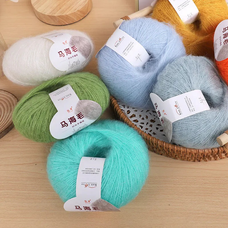 Mohair scarf DIY knitting kit with wool ball for hand-weaving in 34 colour options